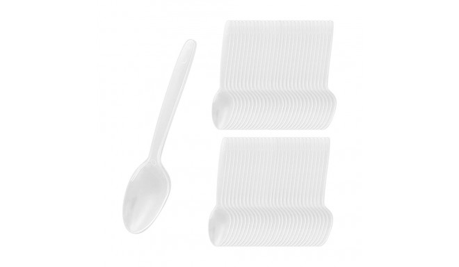 Kohvilusikad plastist 15cm 100tk pakis (korduvkasutatav)