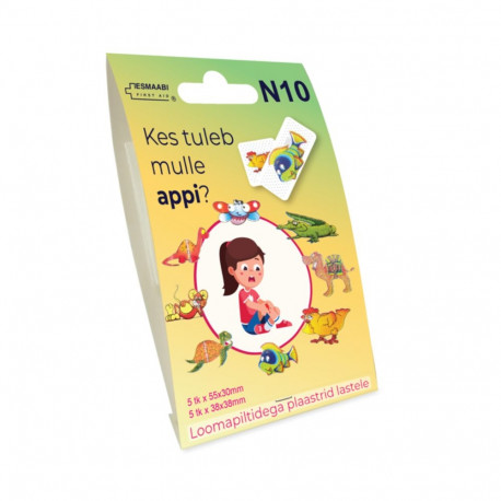 Patch set for children with animal pictures 2 sizes 10 pcs/pk