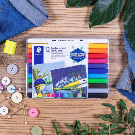 Double-ended fabric pens 12 pcs