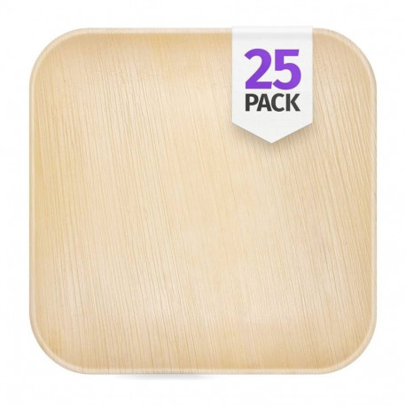 Square plate made of palm leaves VEGWARE in a pack of 25 pcs