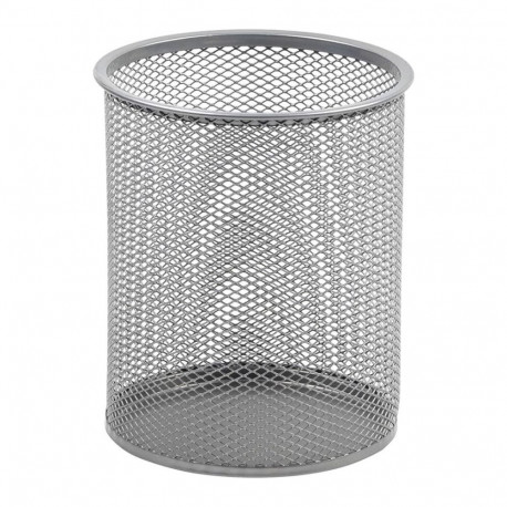 Pencil cup metal round silver FOROFIS