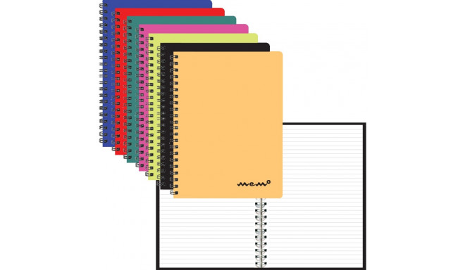 Kaustik spiral binding A4 line holder plastic coated color choice MEMO 60 sheets