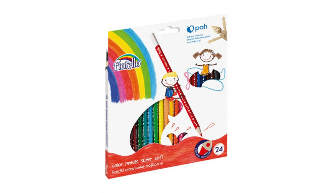 Värvipliiatsid FIORELLO Super Soft kolmetahuline 24 värvi