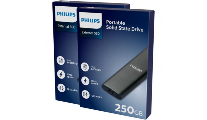 Philips External SSD 250GB Ultra speed Space grey