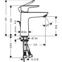 Black washbasin mixer Hansgrohe TALIS E 110 71710670
