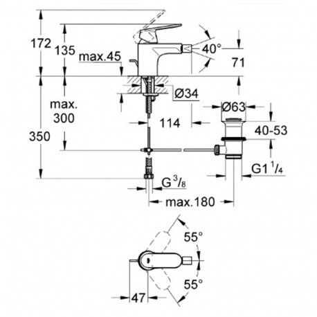 Bidet faucet GROHE EUROSMART COSMOPOLITAN 32839000
