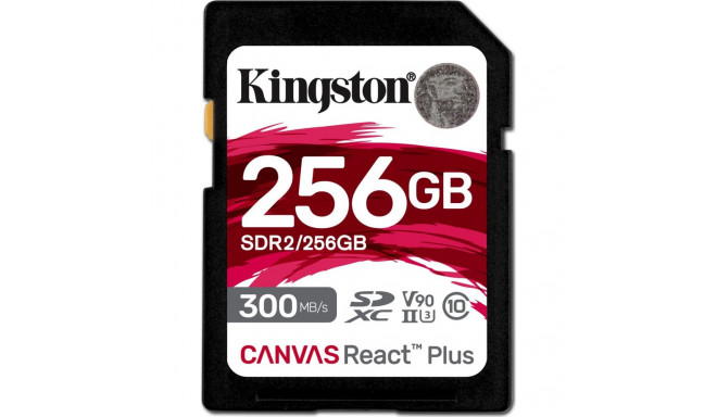 Kingston Canvas React Plus SDXC Card 256 GB Class 10 UHS-II/U3 V90 (SDR2/256GB)