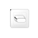 WC ESCUTCHEON ON SQUARE ROSET, CHROME