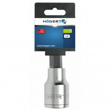 Hogert HT1S726 otsikupesa, 1/2", HEX 6mm, 55mm, DIN 3120, 58-60 HRC, kroomvanadiumteras