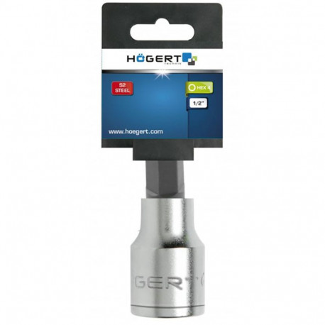 Hogert HT1S724 otsikupesa, HEX 4mm, 1/2", 55mm, DIN 3120, 58-60 HRC, kroomvanadiumteras