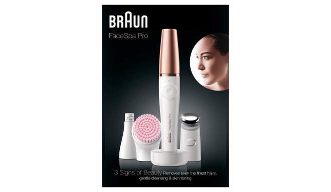 Braun FaceSpa Pro 912 -kasvoepilaattori, valkoinen/pronssi