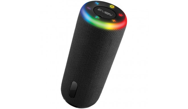 Speaker 2.0 portable SVEN PS-150, black, power output 10W (2x5W) (RMS), TWS, Bluetooth, FM, USB, lit