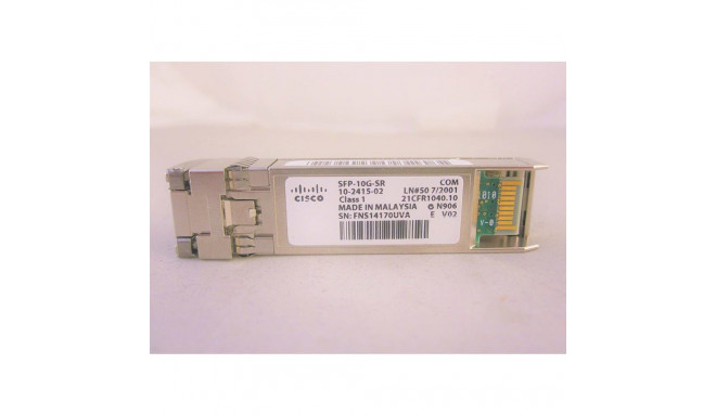 Cisco 10GBASE-SR SFP Module for 10-Gigabit Ethernet Deployments, Hot Swappable, 5-Year Standard Warr