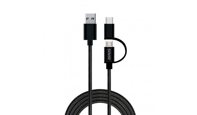 Savio CL-128 USB kaabel USB 2.0 1 m USB A USB C/Micro-USB A Must