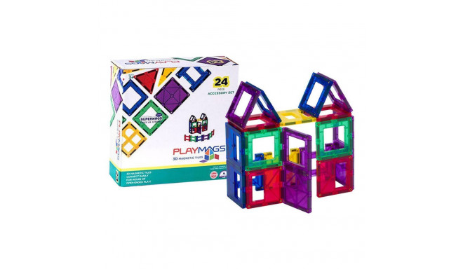 Magnetic tiles 3D Playmags 162 - 24 pcs set