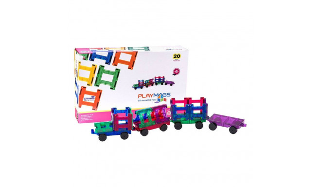 Playmags 3D magnetic train blocks 155 set of 20 pieces