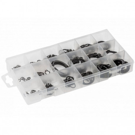 Hogert Snap Ring Assortment HT8G502, 150pcs, 3-32mm, new, plastic cassette packaging, external, 18 s