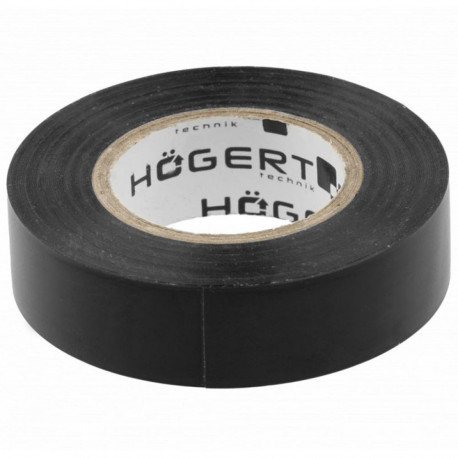 Hogert HT1P281 insulation tape, 0.13mm x 19mm x 20m, black, 125% elongation, -20°C to +60°C, waterpr