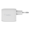 Belkin Boost Charge Pro Dual Port USB-C GaN 45 W PD 3.0 -verkkovirtalaturi, valkoinen