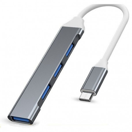 PremiumCord Hub USB-C to USB3.2 A + 3x USB2.0 A, SuperSpeed 5Gbps, aluminum housing