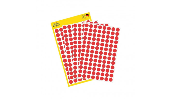 Adhesive label AVERY Zweckform Q8mm red 416 pcs (3010)