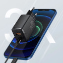 Baseus Компактное быстрое зарядное устройство USB / USB Type C 20W 3A PD Quick Charge 3.0 белый (CCX