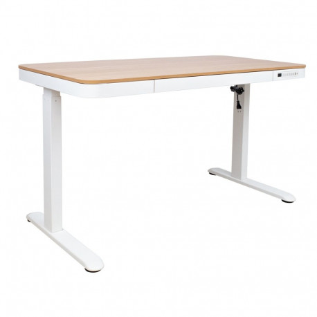 Rakstāmgalds ERGO ar 1 motoru 120x60xH72-121cm, balts/ozols