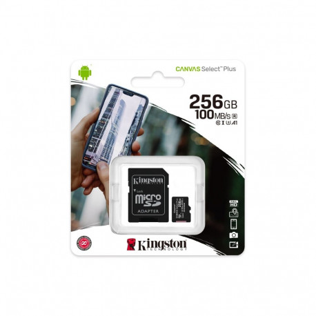 Kingston Canvas Select | mälukaart | 256GB | microSDXC UHS-I Memory Card | Speed Class A1 / Video Cl