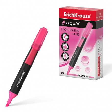 Highlighter ErichKrause® Liquid H-30, ink color: pink (box 10 pcs.)
