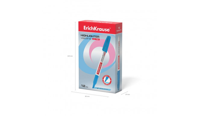 Highlighter  ErichKrause® Visioline V-15, color: blue (box 12 pcs.)