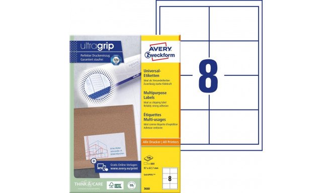 Kleebisetikett AVERY Zweckform 97x67,7mm 100 lehte (3660)