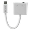 4smarts Audio Cable Charging Splitter Lightning - Lightning + 3.5mm AUX white/white 468673