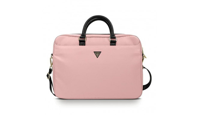 Guess GUCB15NTMLLP 16" roosa nailonist kolmnurkse logoga kott