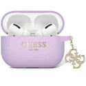 Guess GUAP2LECG4U AirPods Pro 2 (2022/2023) cover purple/purple Liquid Silicone Glitter Triangle Cha