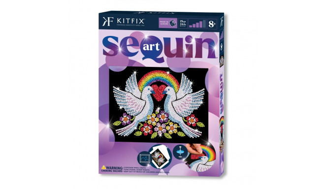 KITFIX Amatniecības komplekts Sequin Art Purple spīdumiņu māksla, Cerības dūjas
