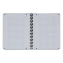 Folder in spiral binding A5+ squared OXFORD Touch cardboard covers turquoise blue 70 sheets