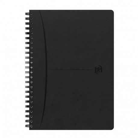 Folder in spiral binding A5 checkered OXFORD Signature Flex synthetic leather black 80 sheets