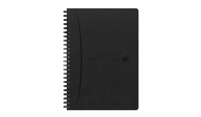 Folder in spiral binding A5 checkered OXFORD Signature Flex synthetic leather black 80 sheets