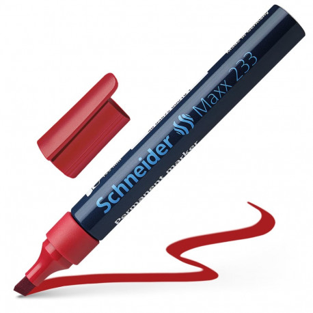 Permanentne marker SCHNEIDER Maxx 233 lõigatud otsaga punane