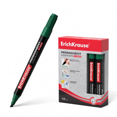 Permanent marker ErichKrause® P-300, color: green(box 12 pcs.)