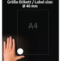 Kleebisetikett AVERY Zweckform Q40mm 10l pakis eemaldatavad (5080)
