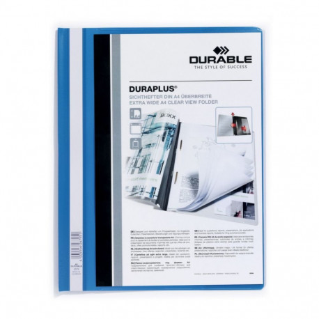Quick binder, A4, wide, clear cover, DURABLE "DURAPLUS®", blue