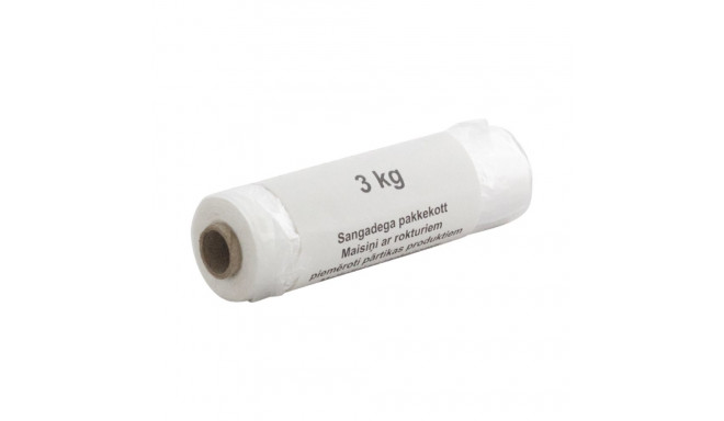 Plastic bag roll with handles transparent (3kg) 250 pcs in a roll