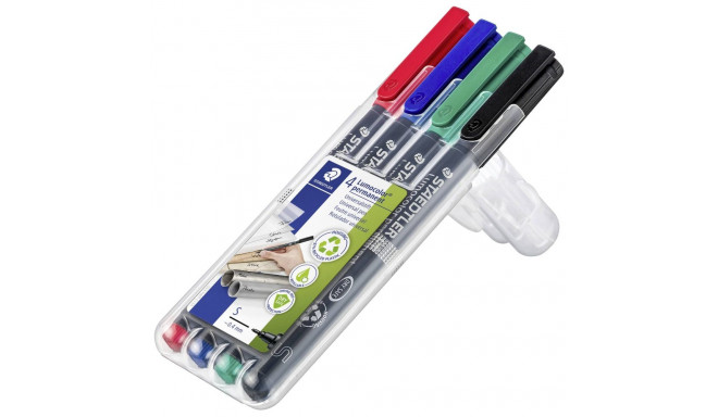 Permanentne marker OHP STAEDTLER Lumocolor 313 S 0,4mm 4 värvi komplekt