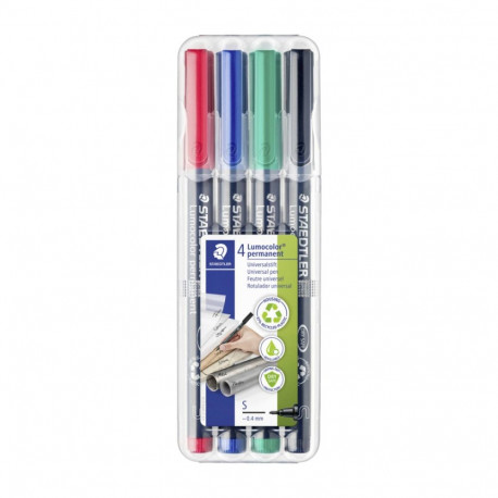 Permanentne marker OHP STAEDTLER Lumocolor 313 S 0,4mm 4 värvi komplekt