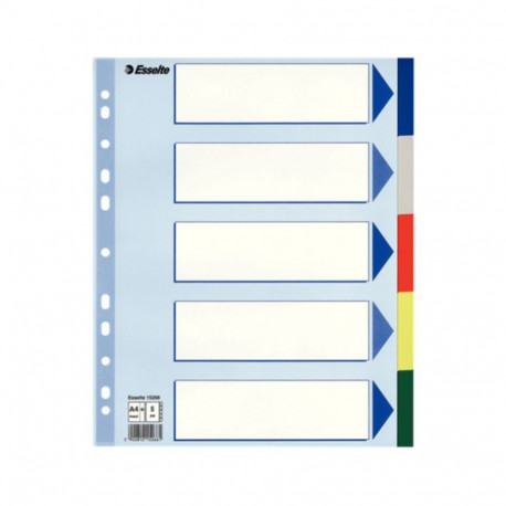 Divider Esselte PP A4+ 5 tabs Multicol
