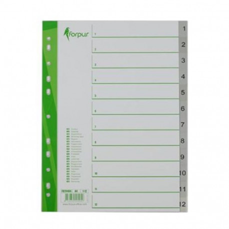 Registri vahelehed A4 1-12 hall plast FORPUS