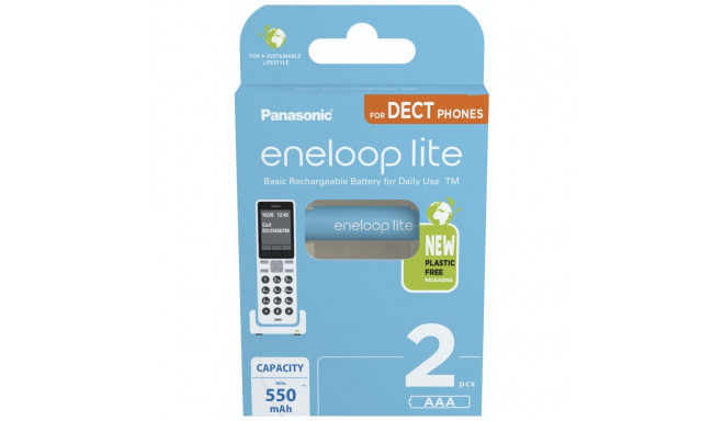 Panasonic Rechargeable Batteries ENELOOP Lite BK-4LCCE/2DE AAA, 550 mAh, 2 pc(s)