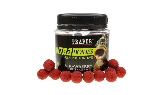 Groundbait TRAPER Ultra Boilies Strawberry 12mm 100g