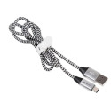 Cable USB 2.0 wire TYP E-C A Male 1.0m black-silver